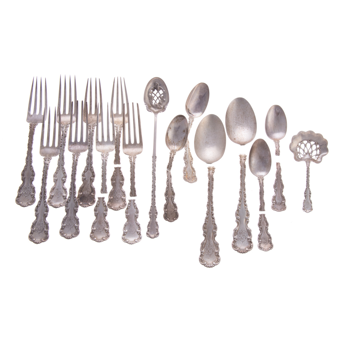 Appraisal: Whiting Louis XV sterling -pc flatware circa comprising tablespoons broken