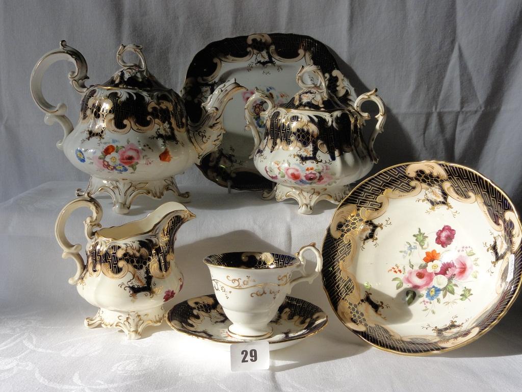 Appraisal: An extensive collection of mid- th century teawares with painted