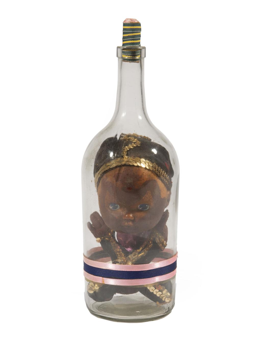 Appraisal: Pierrot Barra Haitian - Doll in Rhum Bottle c mixed