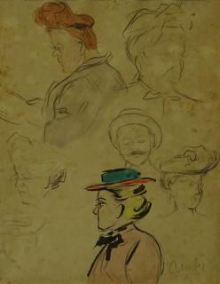 Appraisal: Jean Constant Raymond Renefer French - Pencil and watercolor Study