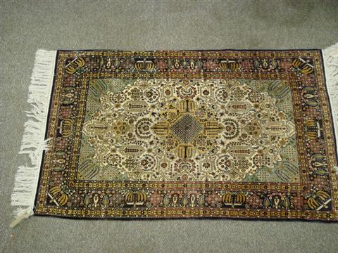 Appraisal: x silk throw rug Estimate -