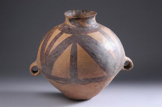 Appraisal: CHINESE NEOLITHIC EARTHENWARE JAR Machang phase Majiayao culture With red