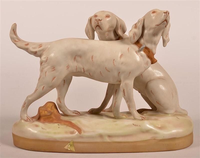 Appraisal: Royal Dux Porcelain Figurine of Two Setter Dogs Royal Dux