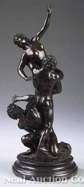 Appraisal: A Bronze Figural Group of Abduction of a Sabine Woman