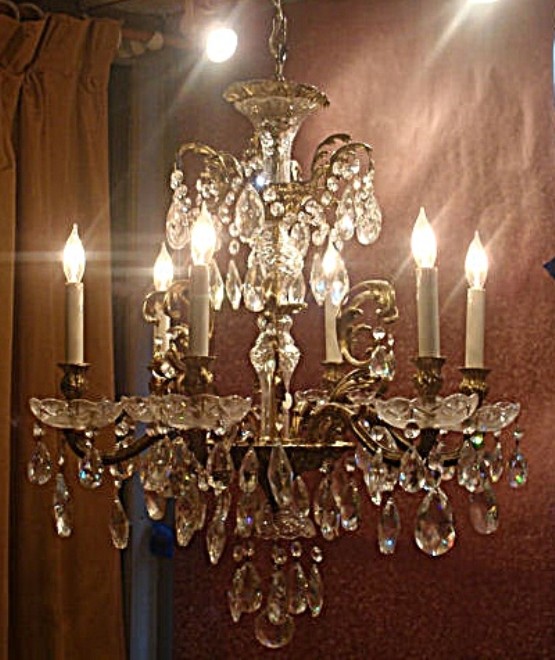 Appraisal: Gilt Bronze and Rock Crystal Chandleier Esimate