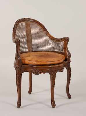 Appraisal: A Louis XV Style Corner Chair Elegantly carved wood corner