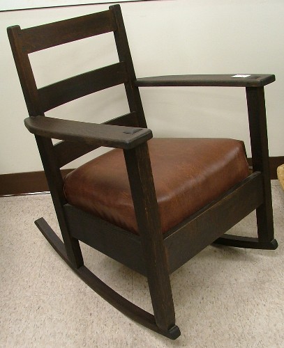 Appraisal: LIMBERT MISSION OAK ROCKING ARMCHAIR The Charles P Limbert Co