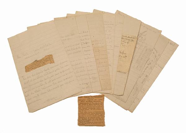 Appraisal: WILSON WOODROW Autograph Letter Signed three times of W B