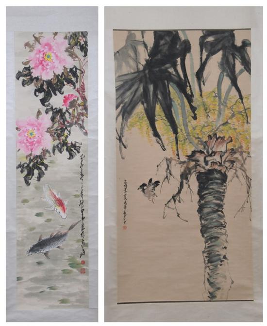 Appraisal: ATTRIBUTED TO ZHAO SHAOANG Chinese th century Bird in Thicket