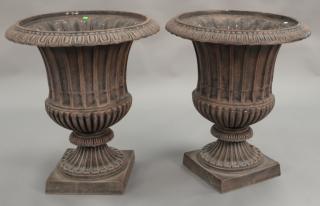 Appraisal: Pair of reproduction iron urns ht in dia in Pair