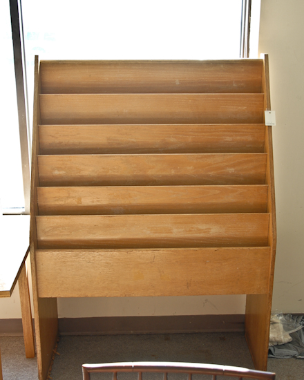 Appraisal: Oak Library Magazine Rack Originally from UVA H W