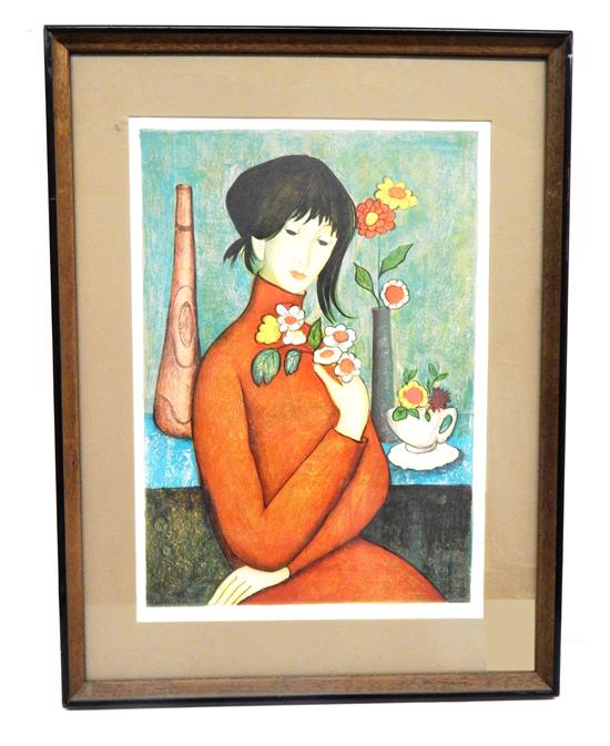 Appraisal: Marie Jesus de Sola Spanish - color lithograph depicting a