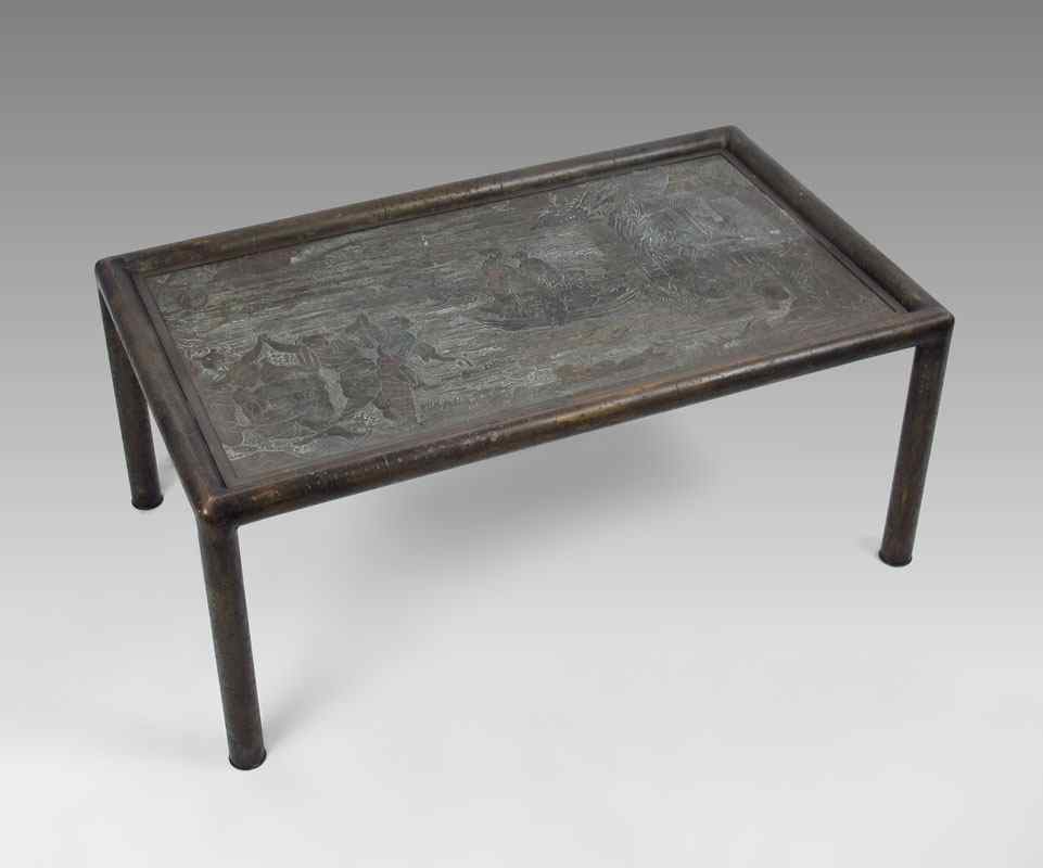 Appraisal: PHILIP AND KELVIN LAVERNE COFFEE TABLE Oriental motif top of