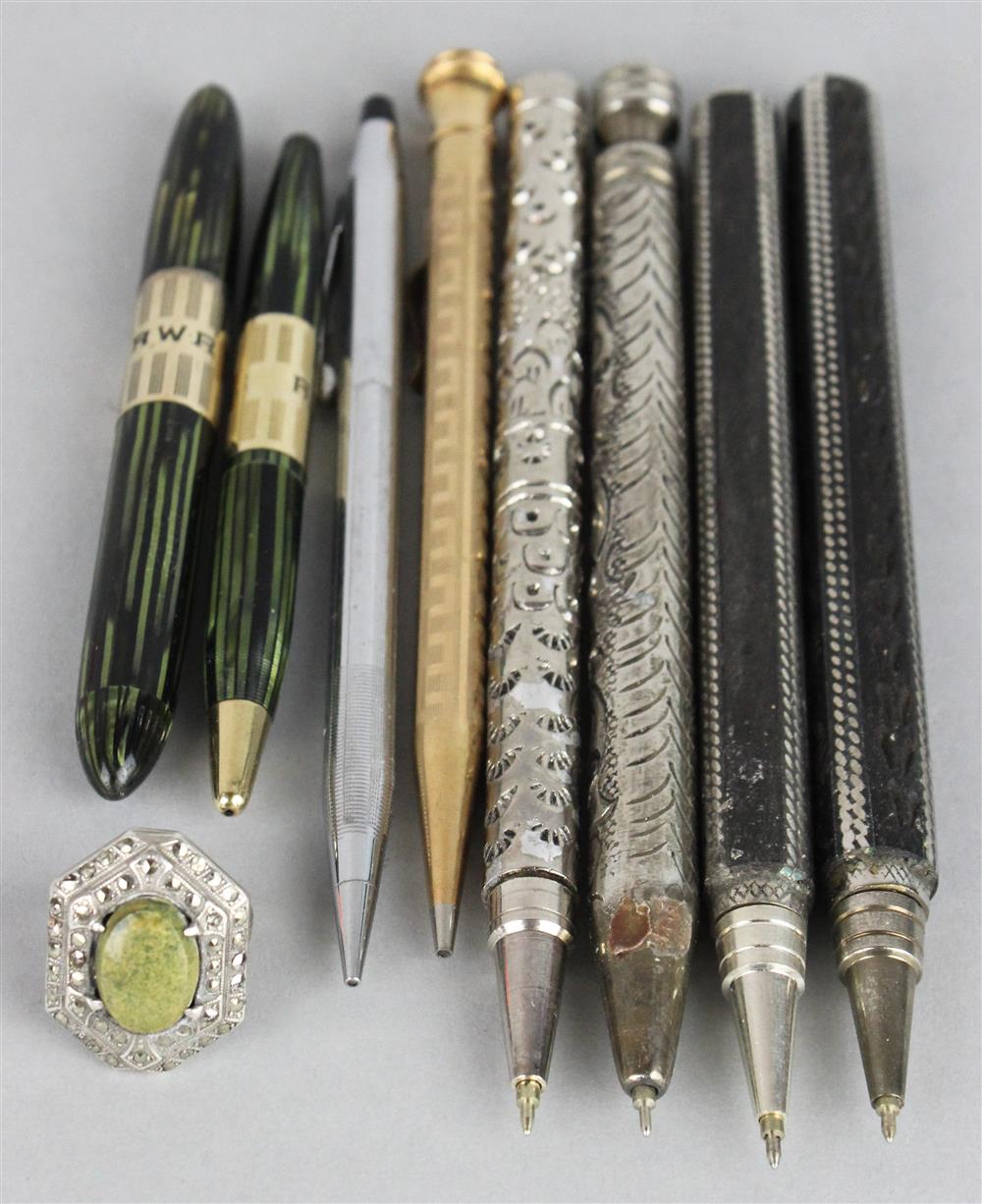 Appraisal: GROUP OF PENS AND PENCILS including a Wahl eversharp gold