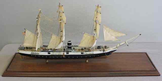 Appraisal: Antique Ship Model in a Brass and Glass Case Model