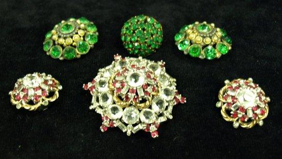 Appraisal: A large brooch and matching earrings together with another pair