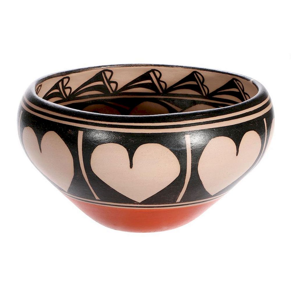 Appraisal: Santo Domingo bowl Santo Domingo x dough bowl Black orange