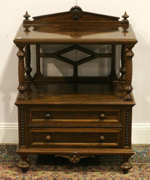 Appraisal: A William IV rosewood what-not Circa the rectangular top with