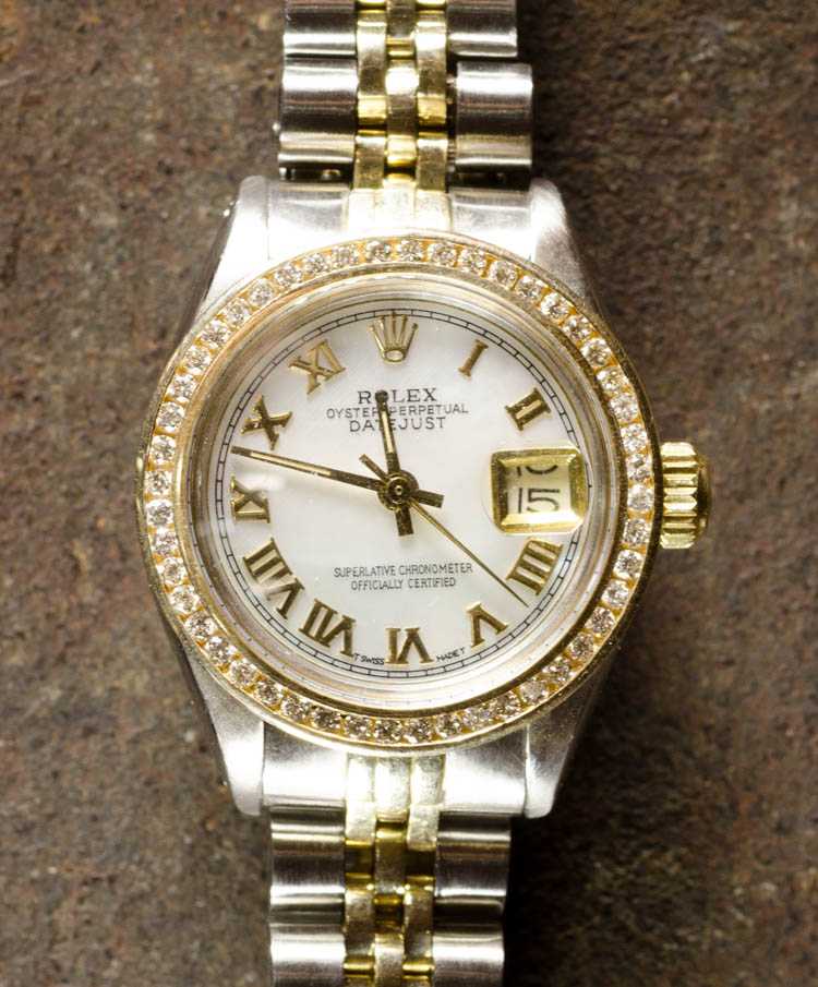 Appraisal: LADY'S DIAMOND ROLEX OYSTER PERPETUAL WRIST WATCH reference case c