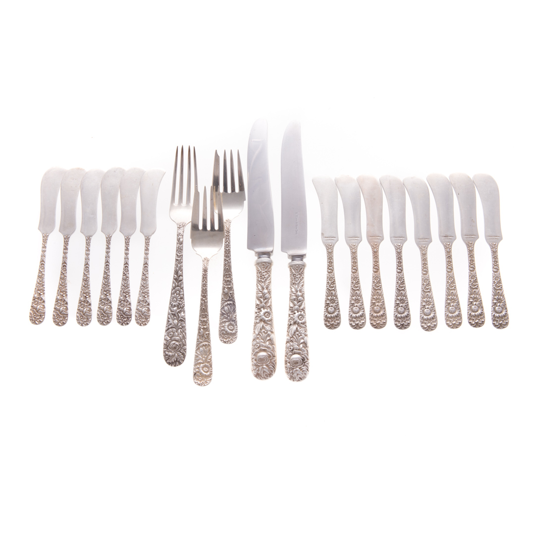 Appraisal: Misc Kirk sterling silver flatware pieces mostly Repousse pattern comprising