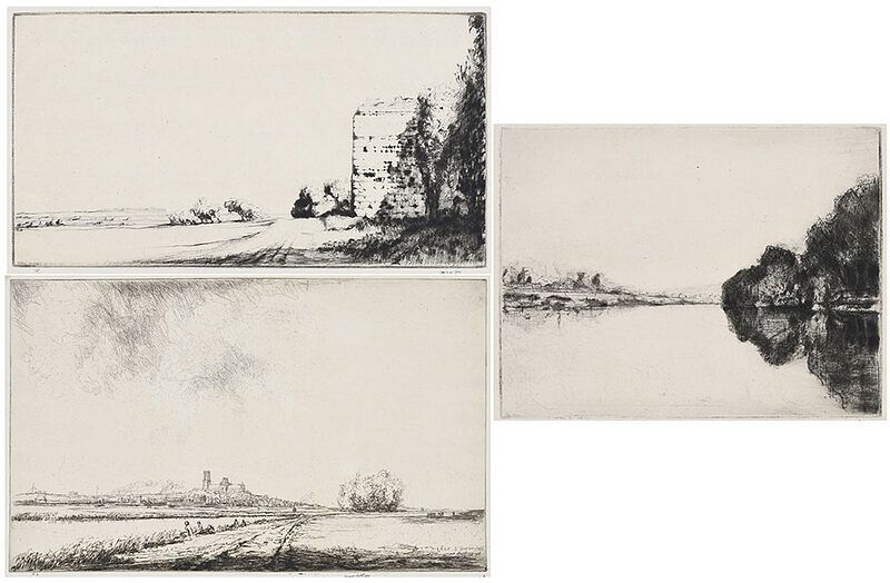 Appraisal: James McBey Scottish - Three British related etchings The Towy