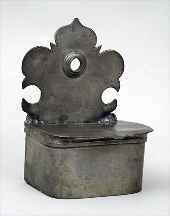 Appraisal: Continental Pewter Hanging Salt Box with Hinged Lid x in