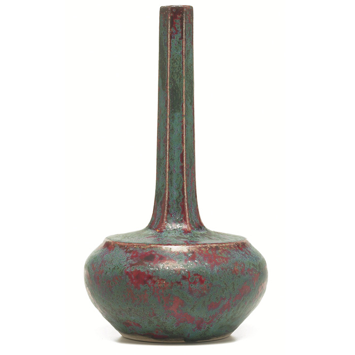 Appraisal: Dalpayrat vase unusual form covered in a blue red and