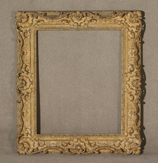 Appraisal: George III Style White-Washed Giltwood and Sanded-Frieze Frame Late th