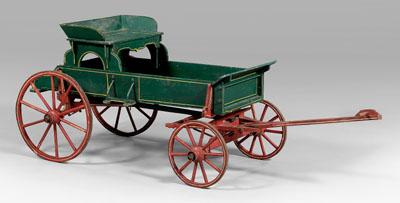 Appraisal: Vintage painted child's wagon green and red painted with yellow