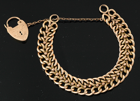 Appraisal: An Antique gold fancy link bracelet The ct gold double