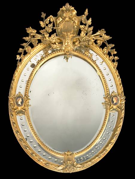 Appraisal: A Napoleon III carved giltwood and gesso mirror third quarter