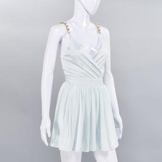 Appraisal: Balmain Paris pale blue chain strap dress Balmain Paris pale