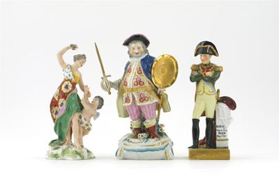 Appraisal: A Derby-style figure of Falstaff the larger-than-life character brandishing his