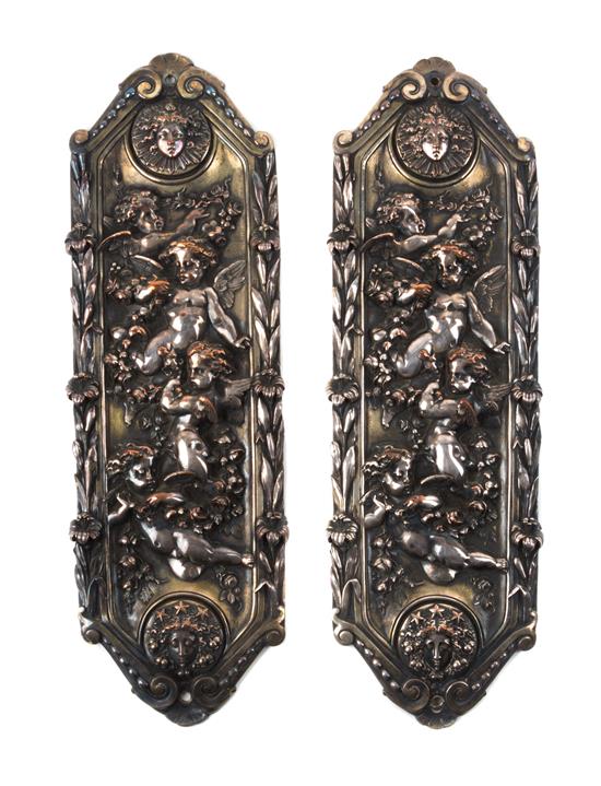 Appraisal: Sale Lot Two Elkington Silver-Plate Plaques th century each of