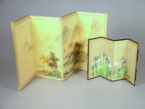 Appraisal: A collection of five Oriental style four fold screens late