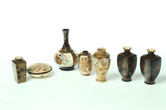 Appraisal: SEVEN PIECES OF SATSUMA Japan th century Three vases with