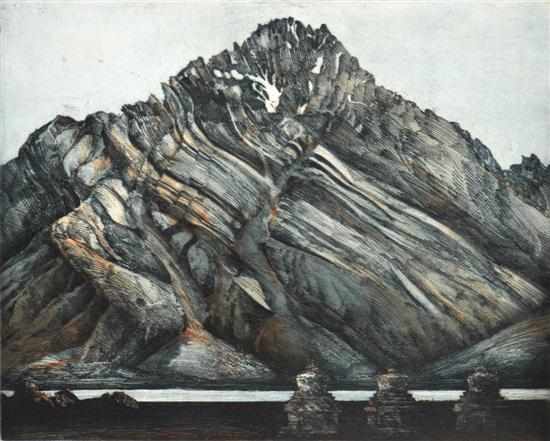 Appraisal: JORG SCHMEISSER BORN Mountain Near Zulldok etching x cm