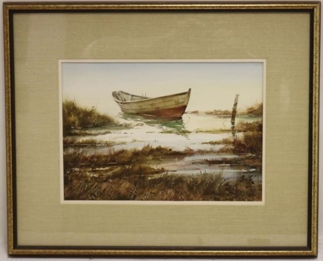 Appraisal: MARSHALL JOYCE - MASSACHUSETTS ARTIST WATERCOLOR DEPICTING A DORY IN