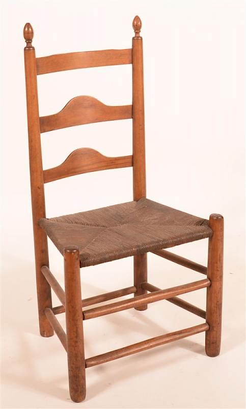 Appraisal: Rush Seat Ladder Back Side Chair Rush Seat Ladder Back