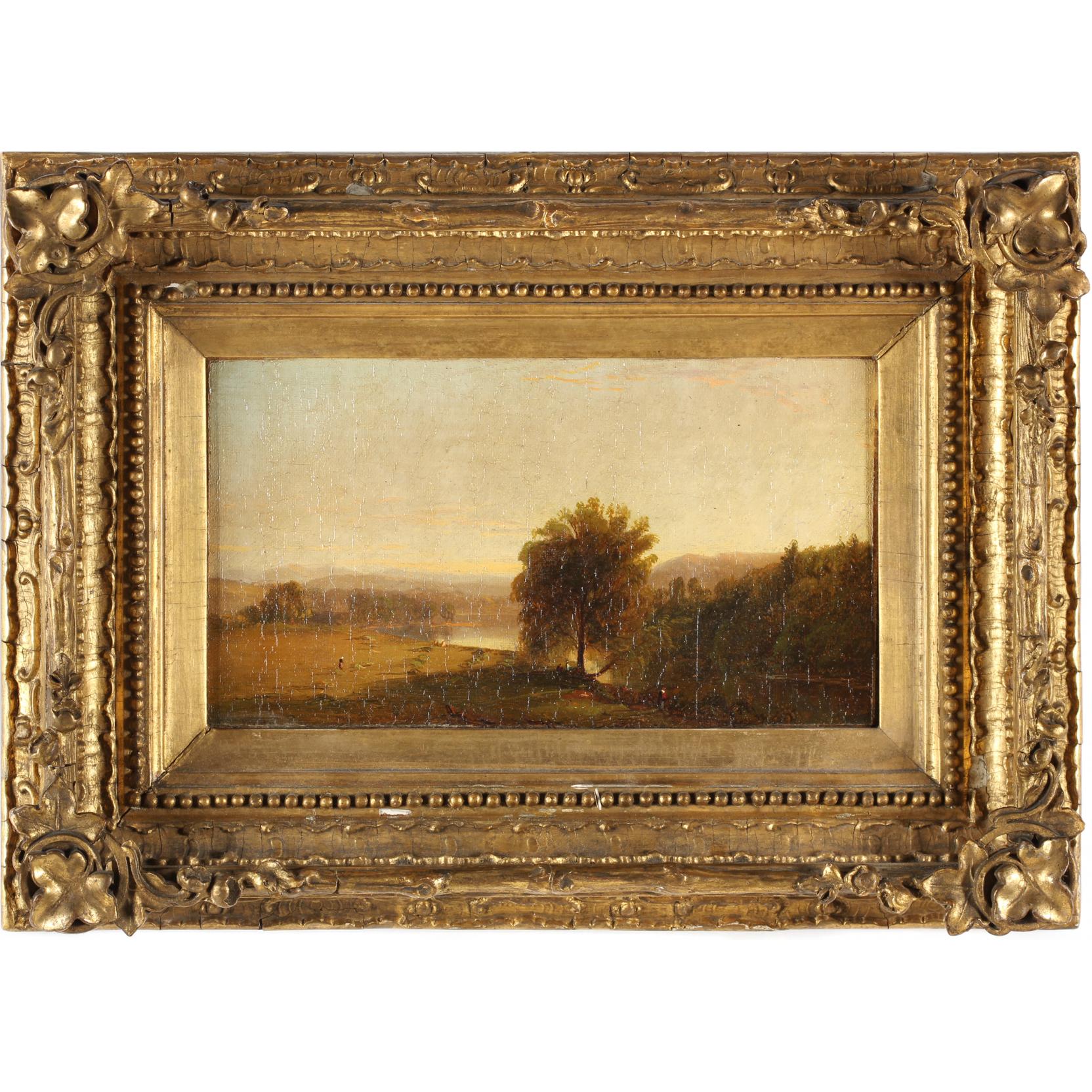 Appraisal: Worthington Whittredge - New England Landscape oil on canvas lined