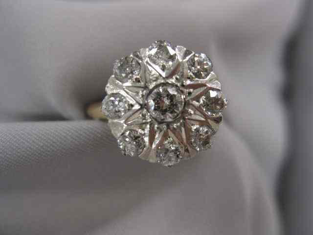 Appraisal: Diamond Ring diamonds in eight pointed star total carat k