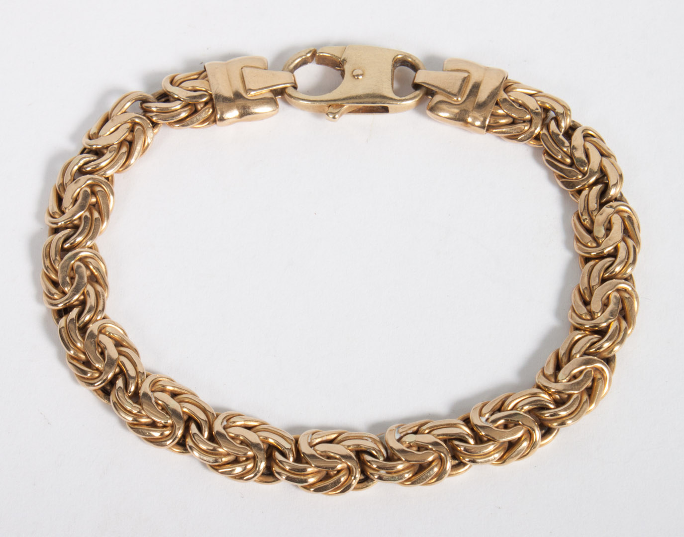 Appraisal: K gold byzantine link bracelet marked and tests as K