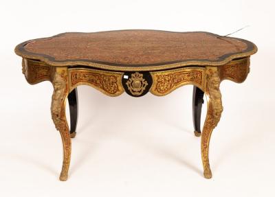 Appraisal: A th Century Boulle centre table of serpentine shape cm