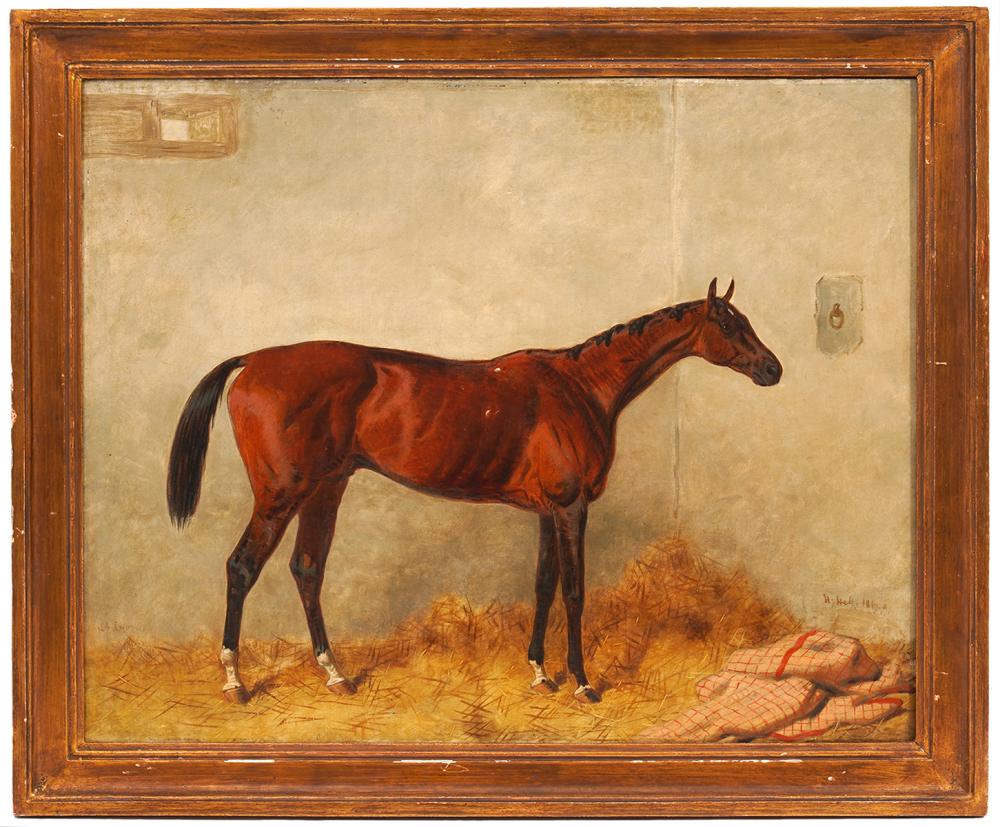 Appraisal: HARRY HALL 'LORD LYON' HORSE OIL ON CANVASHarry Hall U