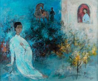 Appraisal: VU CAO DAM VIETNAMESE-FRENCH - Le rendez-vous oil on canvas