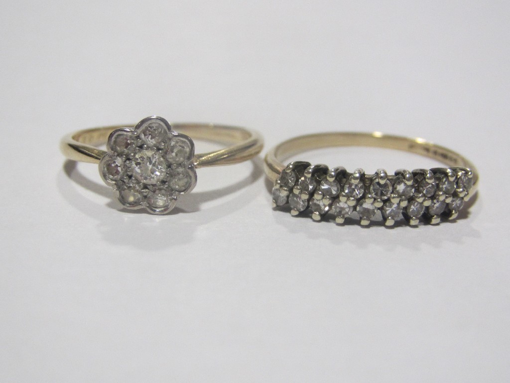 Appraisal: Lot comprising a 's ct gold diamond daisy cluster ring