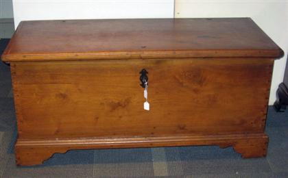 Appraisal: Walnut blanket chest late th century Rectangular form with molded