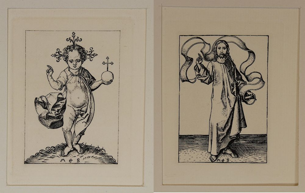 Appraisal: After Martin Schongauer Etchings After Martin Schongauer German Der segnende