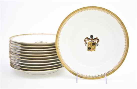 Appraisal: A Set of Twelve French Dinner Plates having a gilt