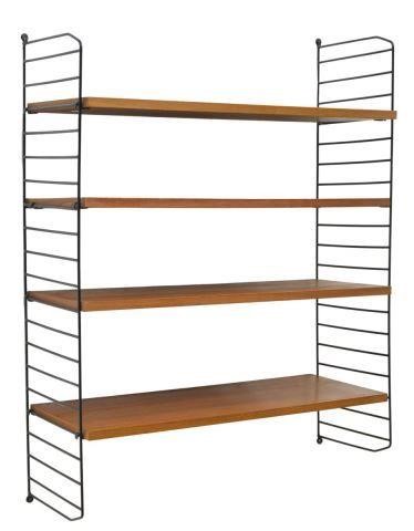 Appraisal: Italian mid-century modern wall-mounted bookshelves c s black enameled steel